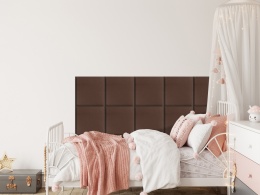 50x50 cm Brązowy Welur Panel Tapicerowany