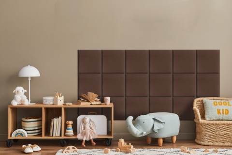 50x50 cm Brązowy Welur Panel Tapicerowany 50x50 cm Brązowy Welur Panel Tapicerowany