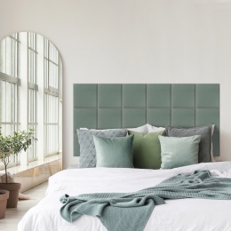 50x50 cm Miętowy Welur Panel Tapicerowany