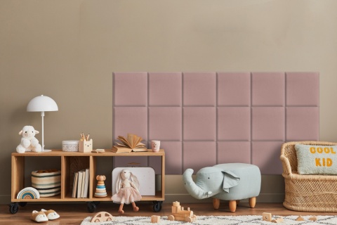 50x50 cm Różowy Welur Panel Tapicerowany