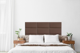 100x20 cm Brązowy Welur Panel Tapicerowany