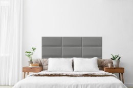 100x20 cm Jasny Szary Welur Panel Tapicerowany