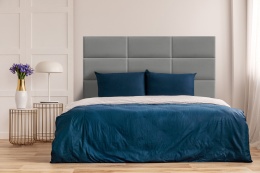 60x20 cm Jasny Szary Welur Panel Tapicerowany