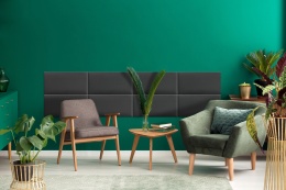 70x30 cm Grafitowy Welur Panel Tapicerowany