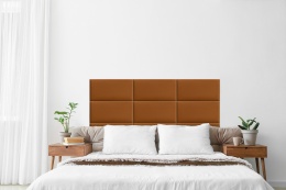 80x20 cm Miodowy Welur Panel Tapicerowany