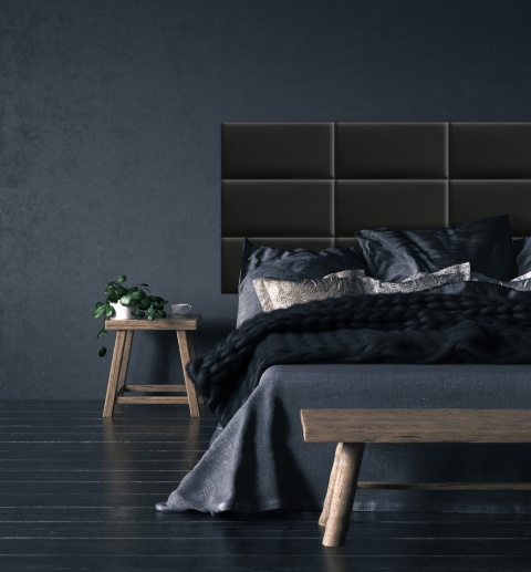 100x20 cm Czarny Welur Panel Tapicerowany 100x20 cm Czarny Welur Panel Tapicerowany