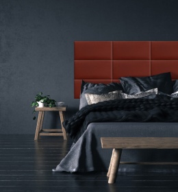 60x20 cm Bordowy Welur Panel Tapicerowany