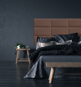 60x20 cm Brązowy Welur Panel Tapicerowany