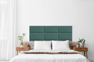 60x20 cm Morski Welur Panel Tapicerowany