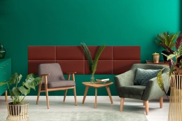 70x30 cm Bordowy Welur Panel Tapicerowany