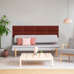 80x20 cm Bordowy Welur Panel Tapicerowany