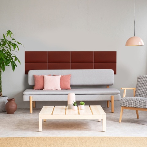 80x20 cm Bordowy Welur Panel Tapicerowany 80x20 cm Bordowy Welur Panel Tapicerowany