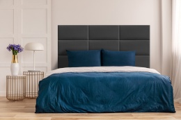 80x20 cm Grafitowy Welur Panel Tapicerowany