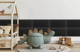 100x20 cm Grafitowy Eko Skóra Panel Tapicerowany