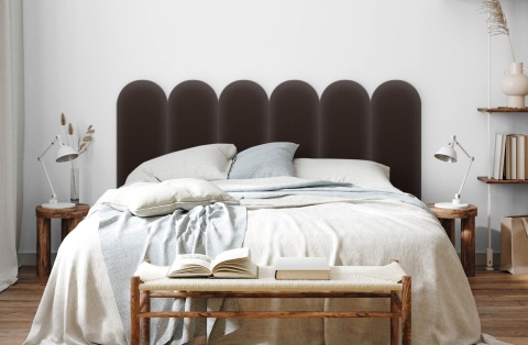 20x80 cm Brązowy Eko Skóra Panel Tapicerowany