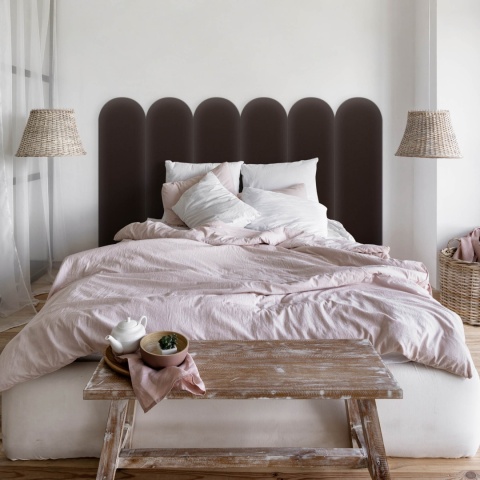 20x80 cm Brązowy Eko Skóra Panel Tapicerowany