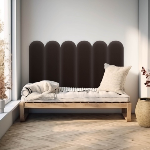 30x100 cm Brązowy Eko Skóra Panel Tapicerowany