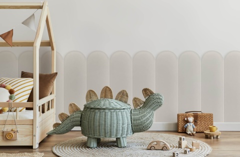 30x100 cm Kremowy Eko Skóra Panel Tapicerowany