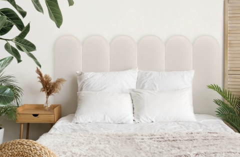 30x100 cm Kremowy Eko Skóra Panel Tapicerowany