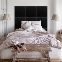 30x30 cm Czarny Eko Skóra Panel Tapicerowany