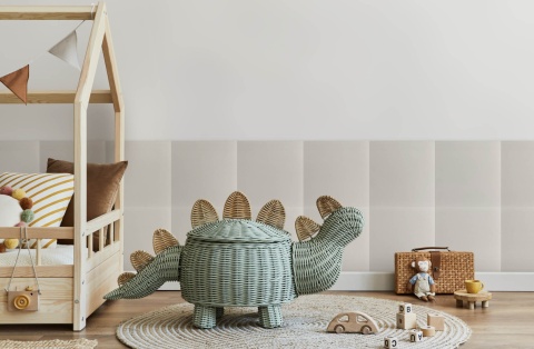 30x30 cm Kremowy Eko Skóra Panel Tapicerowany