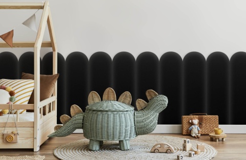 30x60 cm Czarny Eko Skóra Panel Tapicerowany