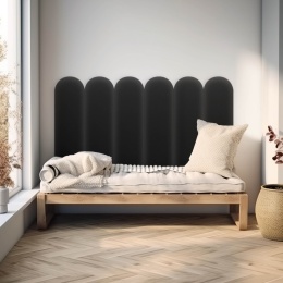 30x60 cm Grafitowy Eko Skóra Panel Tapicerowany