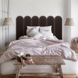 30x80 cm Brązowy Eko Skóra Panel Tapicerowany