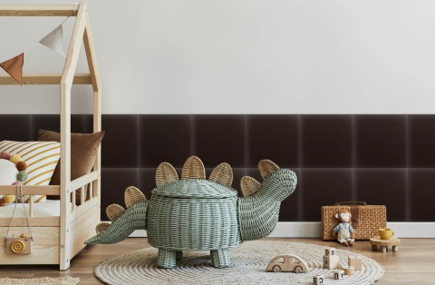 40x40 cm Brązowy Eko Skóra Panel Tapicerowany