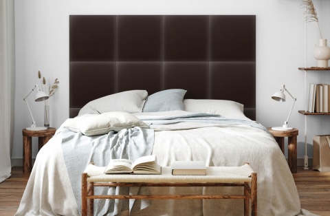 40x40 cm Brązowy Eko Skóra Panel Tapicerowany