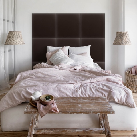 40x40 cm Brązowy Eko Skóra Panel Tapicerowany