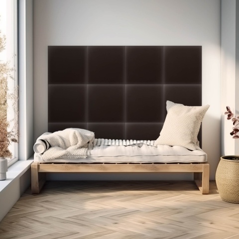 40x40 cm Brązowy Eko Skóra Panel Tapicerowany