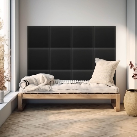 40x40 cm Grafitowy Eko Skóra Panel Tapicerowany