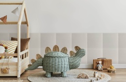 40x40 cm Kremowy Eko Skóra Panel Tapicerowany