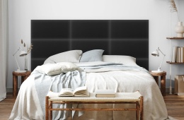 50x40 cm Grafitowy Eko Skóra Panel Tapicerowany