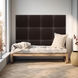 50x50 cm Brązowy Eko Skóra Panel Tapicerowany