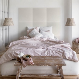 50x50 cm Kremowy Eko Skóra Panel Tapicerowany