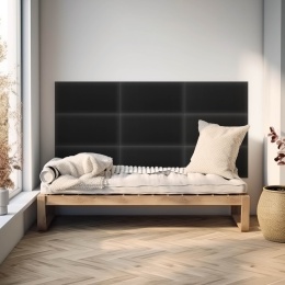 60x40 cm Grafitowy Eko Skóra Panel Tapicerowany