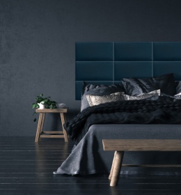 70x30 cm Granatowy Welur Panel Tapicerowany