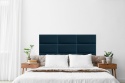 80x20 cm Granatowy Welur Panel Tapicerowany