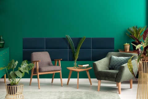 90x15 cm Granatowy Welur Panel Tapicerowany 90x15 cm Granatowy Welur Panel Tapicerowany