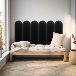 20x100 cm Czarny Eko Skóra Panel Tapicerowany