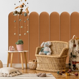 20x100 cm Miodowy Welur Panel Tapicerowany