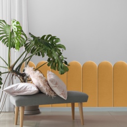 20x60 cm Żółty Welur Panel Tapicerowany