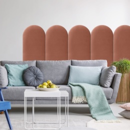 30x100 cm Brudny Róż Welur Panel Tapicerowany