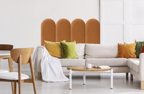 30x100 cm Miodowy Welur Panel Tapicerowany