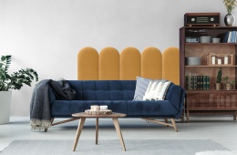 30x100 cm Żółty Welur Panel Tapicerowany