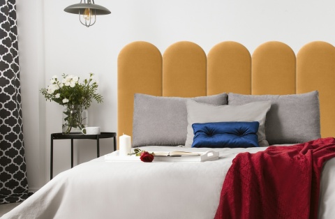 30x100 cm Żółty Welur Panel Tapicerowany