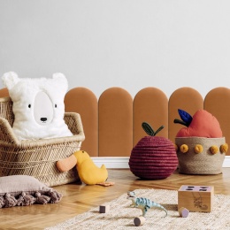 30x60 cm Miodowy Welur Panel Tapicerowany