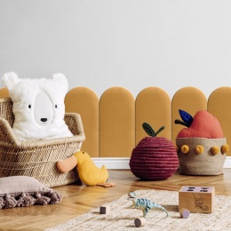 30x60 cm Żółty Welur Panel Tapicerowany